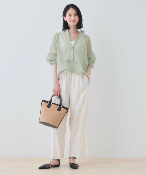 INDIVI / インディヴィ シャツ・ブラウス | 【洗える／ドロスト付】トレンドシアーシャツ | 詳細19