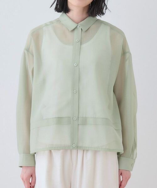INDIVI / インディヴィ シャツ・ブラウス | 【洗える／ドロスト付】トレンドシアーシャツ | 詳細25