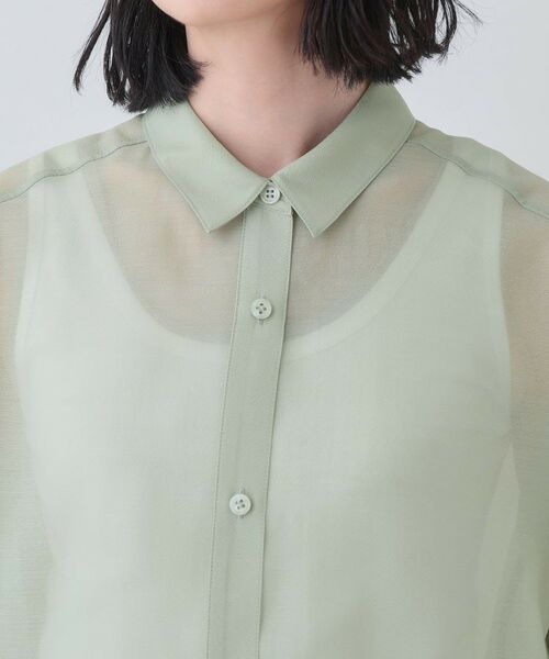 INDIVI / インディヴィ シャツ・ブラウス | 【洗える／ドロスト付】トレンドシアーシャツ | 詳細28