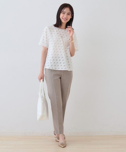 INDIVI / インディヴィ シャツ・ブラウス | 【日本製/コットン混】ジャカードブラウス | 詳細3