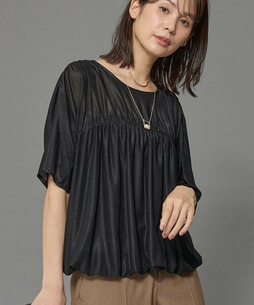 INDIVI / インディヴィ カットソー | 【洗える／体型カバー】シャーリングシアートップス | 詳細10