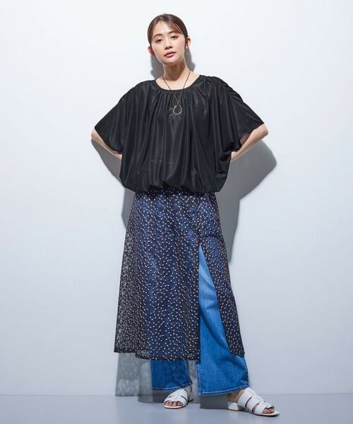 INDIVI / インディヴィ カットソー | 【洗える／体型カバー】シャーリングシアートップス | 詳細15