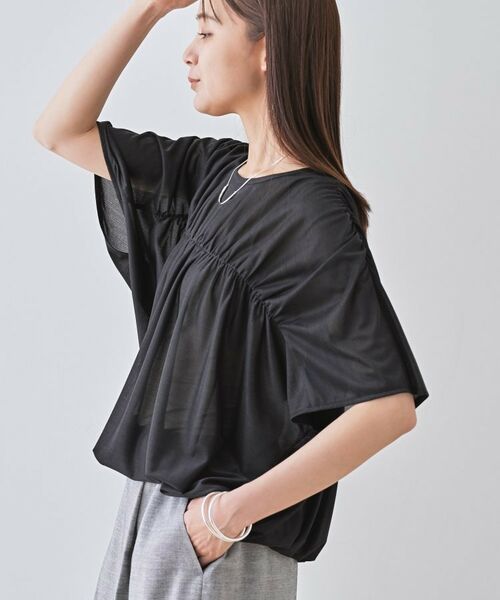 INDIVI / インディヴィ カットソー | 【洗える／体型カバー】シャーリングシアートップス | 詳細16