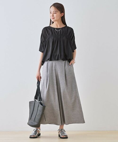 INDIVI / インディヴィ カットソー | 【洗える／体型カバー】シャーリングシアートップス | 詳細18