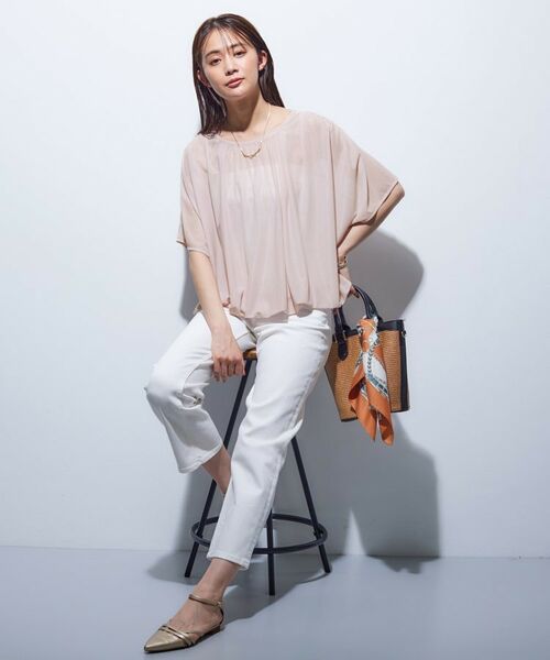 INDIVI / インディヴィ カットソー | 【洗える／体型カバー】シャーリングシアートップス | 詳細22