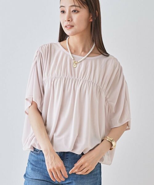 INDIVI / インディヴィ カットソー | 【洗える／体型カバー】シャーリングシアートップス | 詳細23