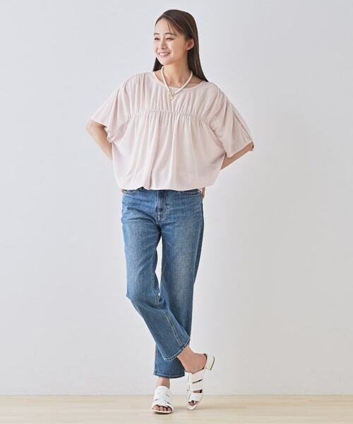 INDIVI / インディヴィ カットソー | 【洗える／体型カバー】シャーリングシアートップス | 詳細25