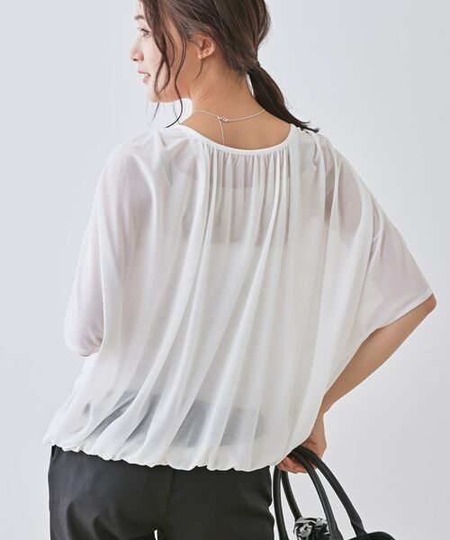 INDIVI / インディヴィ カットソー | 【洗える／体型カバー】シャーリングシアートップス | 詳細3