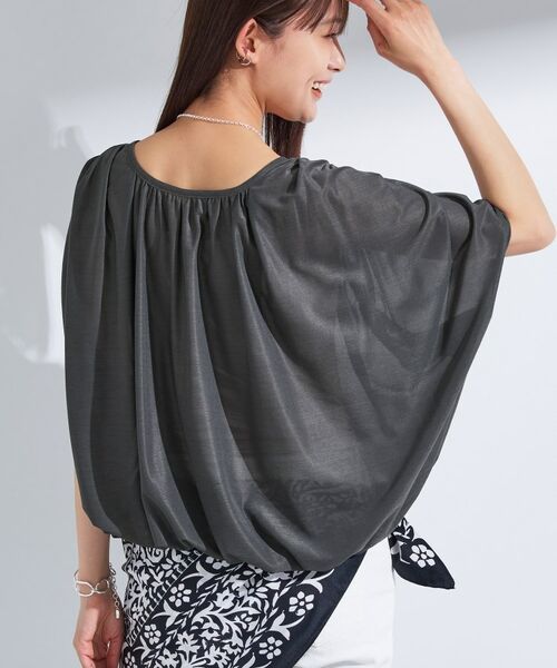 INDIVI / インディヴィ カットソー | 【洗える／体型カバー】シャーリングシアートップス | 詳細7