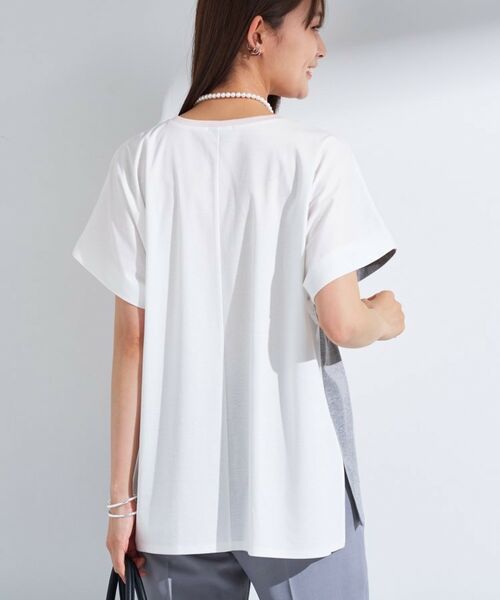 INDIVI / インディヴィ Tシャツ | 【洗える／汗ジミ防止】バイカラー＆アシメヘム Tシャツ | 詳細14