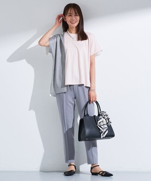 INDIVI / インディヴィ Tシャツ | 【洗える／汗ジミ防止】バイカラー＆アシメヘム Tシャツ | 詳細15