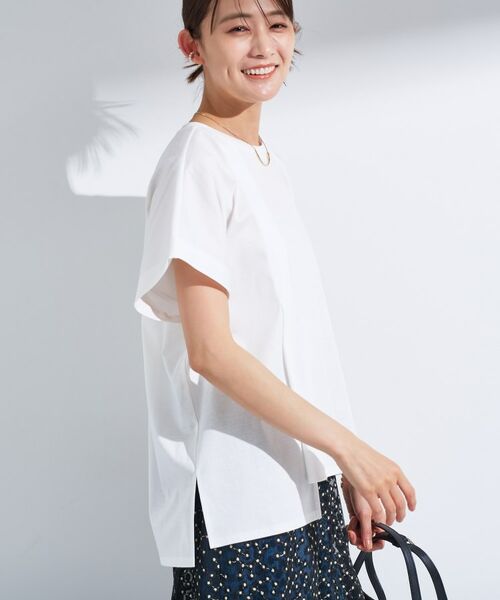 INDIVI / インディヴィ Tシャツ | 【洗える／汗ジミ防止】バイカラー＆アシメヘム Tシャツ | 詳細2