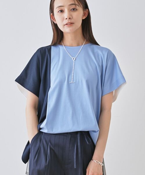 INDIVI / インディヴィ Tシャツ | 【洗える／汗ジミ防止】バイカラー＆アシメヘム Tシャツ | 詳細20