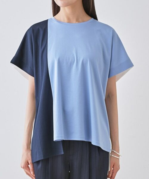 INDIVI / インディヴィ Tシャツ | 【洗える／汗ジミ防止】バイカラー＆アシメヘム Tシャツ | 詳細24