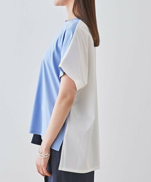 INDIVI / インディヴィ Tシャツ | 【洗える／汗ジミ防止】バイカラー＆アシメヘム Tシャツ | 詳細25