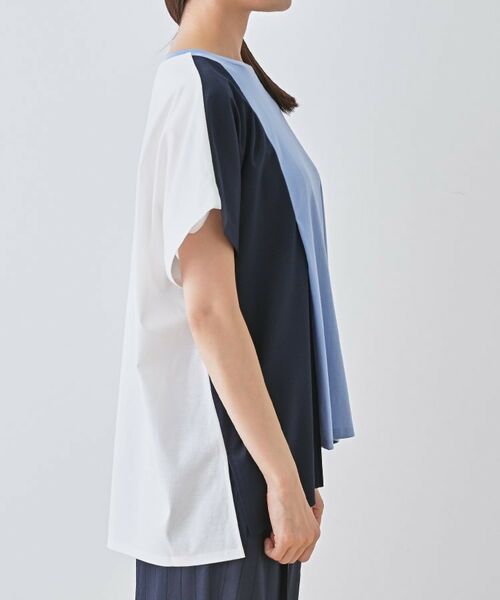 INDIVI / インディヴィ Tシャツ | 【洗える／汗ジミ防止】バイカラー＆アシメヘム Tシャツ | 詳細27