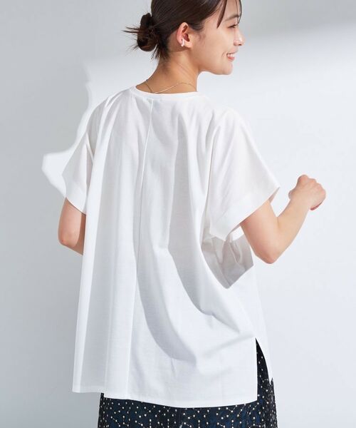 INDIVI / インディヴィ Tシャツ | 【洗える／汗ジミ防止】バイカラー＆アシメヘム Tシャツ | 詳細3