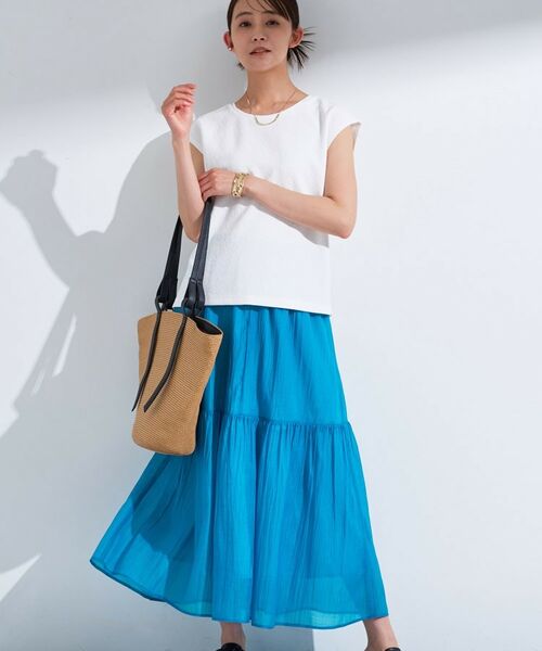 INDIVI/インディヴィ 【2点セット/着回し◎】ノースリーブ&ティアードスカート カセット服 ブルーグリーン(597) 38(M) INDIVI/インディヴィ 【2点セット/着回し◎】ノースリーブ&ティアードスカート カセット服 ブルーグリーン(597) 38(M)
