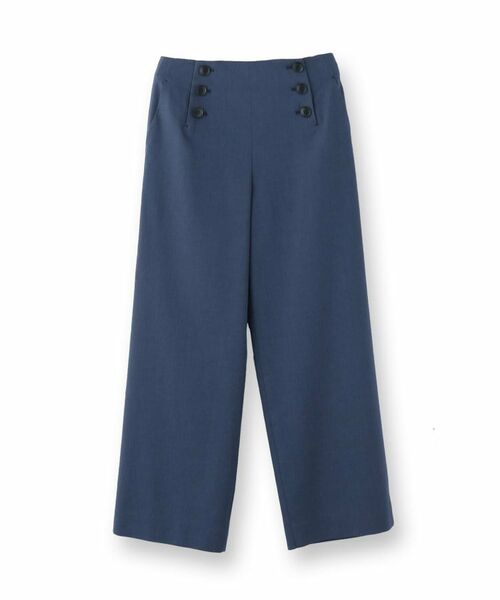 INDIVI / インディヴィ パンツ | 【デニムライク】マリンボタン リネン混ワイドパンツ | 詳細1