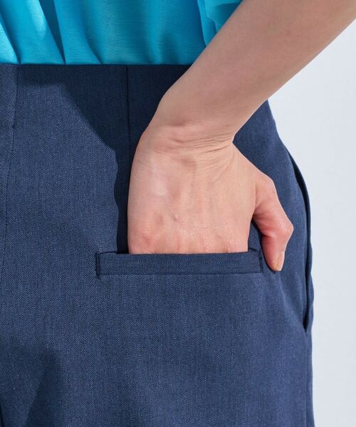 INDIVI / インディヴィ パンツ | 【デニムライク】マリンボタン リネン混ワイドパンツ | 詳細15