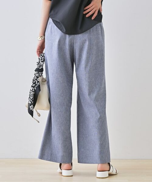 INDIVI / インディヴィ パンツ | 【デニムライク】マリンボタン リネン混ワイドパンツ | 詳細3