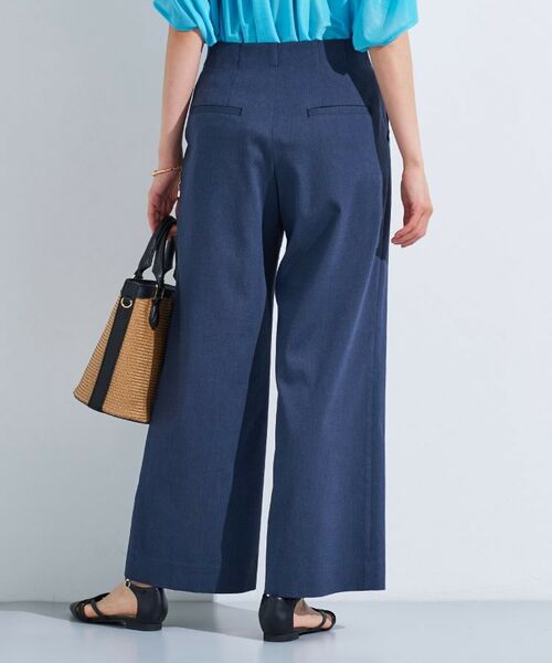 INDIVI / インディヴィ パンツ | 【デニムライク】マリンボタン リネン混ワイドパンツ | 詳細7