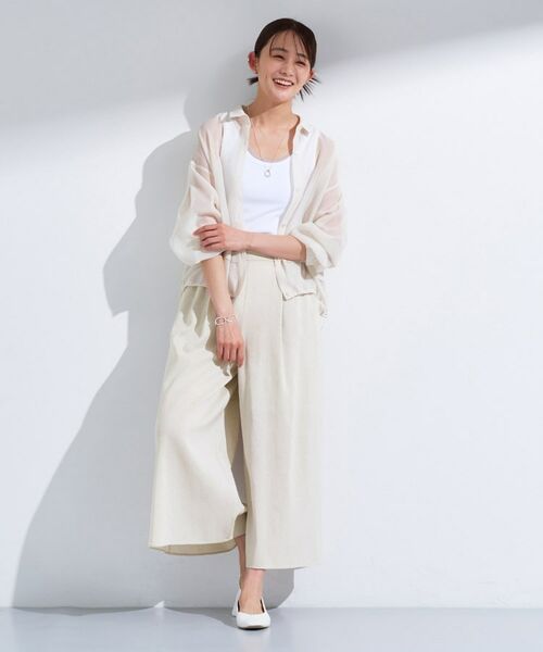 INDIVI / インディヴィ ショート・ハーフ・半端丈パンツ | 【洗える／清涼感◎】ワイドフレアパンツ／スカーチョ | 詳細12