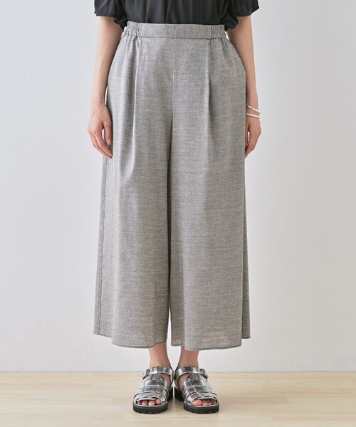 INDIVI / インディヴィ ショート・ハーフ・半端丈パンツ | 【洗える／清涼感◎】ワイドフレアパンツ／スカーチョ | 詳細14