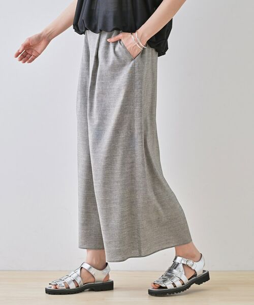 INDIVI / インディヴィ ショート・ハーフ・半端丈パンツ | 【洗える／清涼感◎】ワイドフレアパンツ／スカーチョ | 詳細2