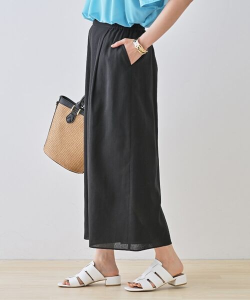 INDIVI / インディヴィ ショート・ハーフ・半端丈パンツ | 【洗える／清涼感◎】ワイドフレアパンツ／スカーチョ | 詳細6