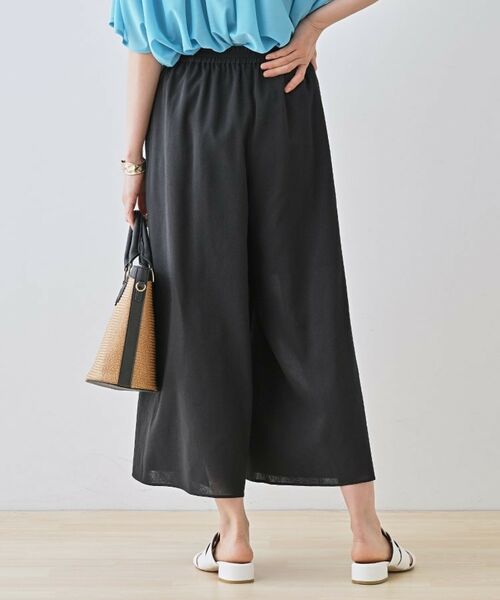 INDIVI / インディヴィ ショート・ハーフ・半端丈パンツ | 【洗える／清涼感◎】ワイドフレアパンツ／スカーチョ | 詳細7