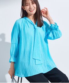 INDIVI / インディヴィ シャツ・ブラウス | 【洗える／シャーリング素材】ボリューム袖エアリーブラウス