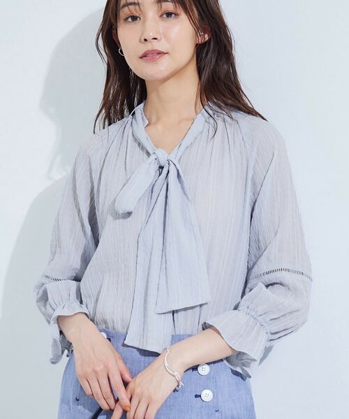 INDIVI / インディヴィ シャツ・ブラウス | 【洗える/シャーリング素材】ボリューム袖エアリーブラウス | 詳細11