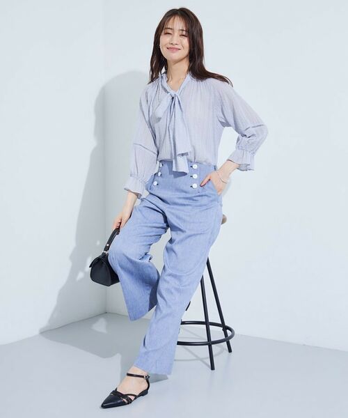 INDIVI / インディヴィ シャツ・ブラウス | 【洗える/シャーリング素材】ボリューム袖エアリーブラウス | 詳細13