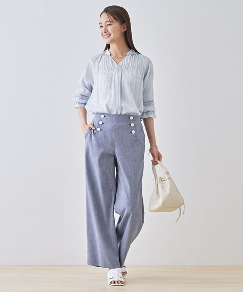 INDIVI / インディヴィ シャツ・ブラウス | 【洗える/シャーリング素材】ボリューム袖エアリーブラウス | 詳細16