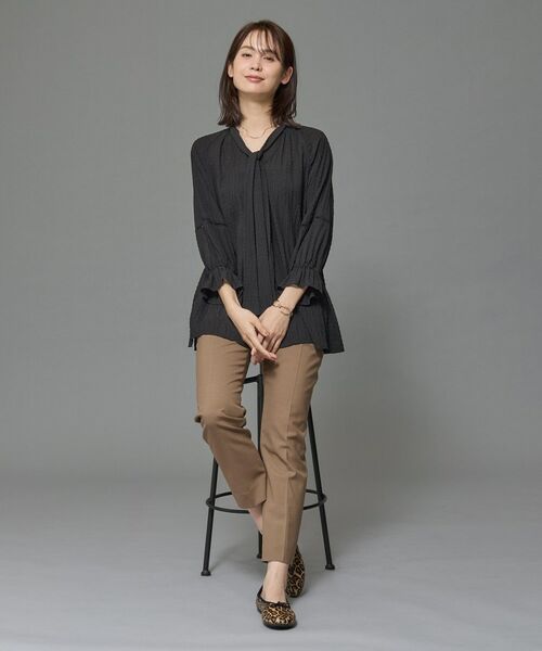 INDIVI / インディヴィ シャツ・ブラウス | 【洗える/シャーリング素材】ボリューム袖エアリーブラウス | 詳細18