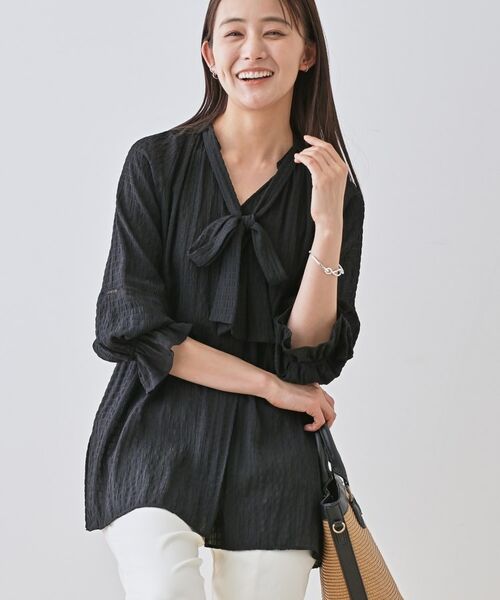 INDIVI / インディヴィ シャツ・ブラウス | 【洗える/シャーリング素材】ボリューム袖エアリーブラウス | 詳細19
