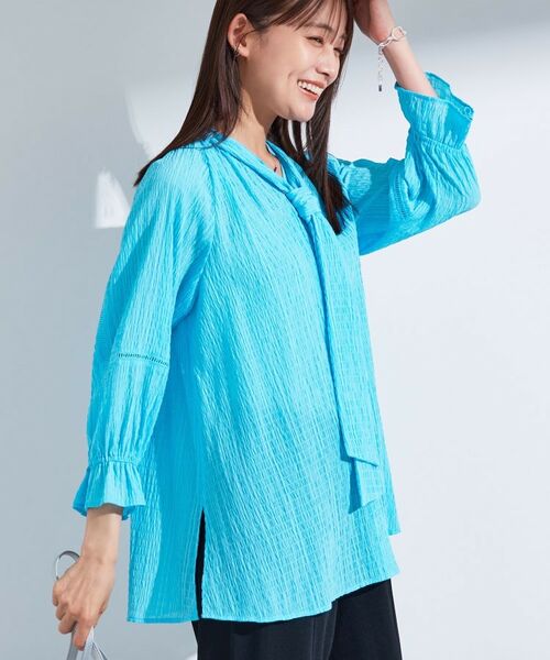 INDIVI / インディヴィ シャツ・ブラウス | 【洗える/シャーリング素材】ボリューム袖エアリーブラウス | 詳細24