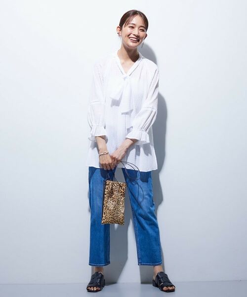 INDIVI / インディヴィ シャツ・ブラウス | 【洗える/シャーリング素材】ボリューム袖エアリーブラウス | 詳細6