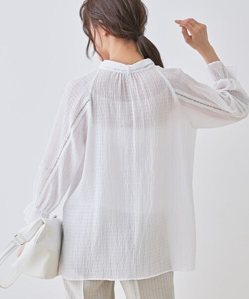 INDIVI / インディヴィ シャツ・ブラウス | 【洗える/シャーリング素材】ボリューム袖エアリーブラウス | 詳細8