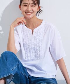 INDIVI / インディヴィ シャツ・ブラウス | 【洗える】胸元タックフリルブラウス