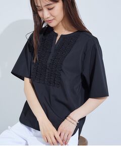 INDIVI / インディヴィ シャツ・ブラウス | 【洗える】胸元タックフリルブラウス