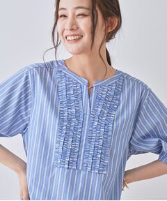 INDIVI / インディヴィ シャツ・ブラウス | 【洗える】胸元タックフリルブラウス