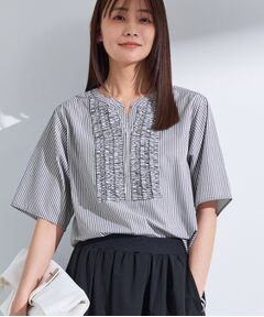 INDIVI / インディヴィ シャツ・ブラウス | 【洗える】胸元タックフリルブラウス