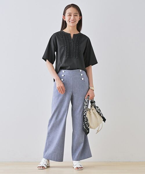 INDIVI / インディヴィ シャツ・ブラウス | 【洗える】胸元タックフリルブラウス | 詳細11