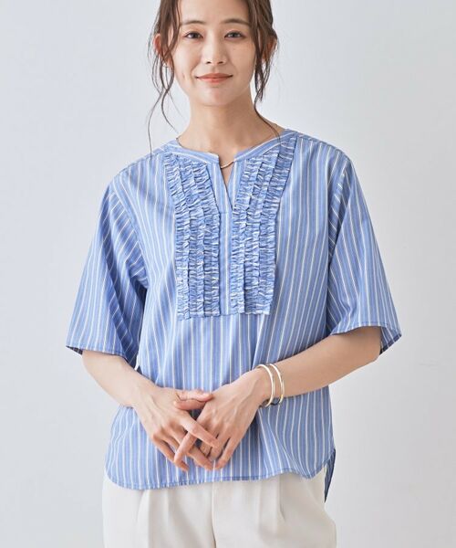 INDIVI / インディヴィ シャツ・ブラウス | 【洗える】胸元タックフリルブラウス | 詳細17