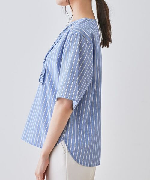 INDIVI / インディヴィ シャツ・ブラウス | 【洗える】胸元タックフリルブラウス | 詳細22