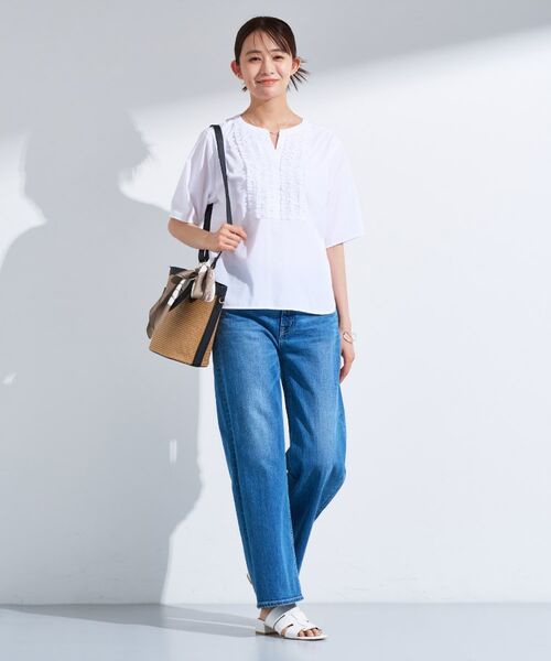 INDIVI / インディヴィ シャツ・ブラウス | 【洗える】胸元タックフリルブラウス | 詳細4