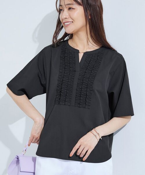 INDIVI / インディヴィ シャツ・ブラウス | 【洗える】胸元タックフリルブラウス | 詳細6