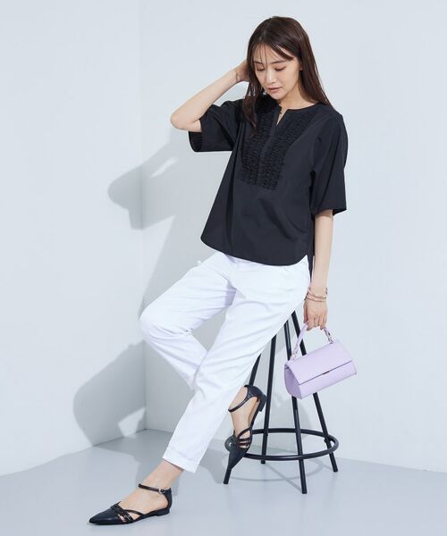 INDIVI / インディヴィ シャツ・ブラウス | 【洗える】胸元タックフリルブラウス | 詳細7